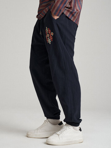 Ethnic Ornament Embroidered Pants