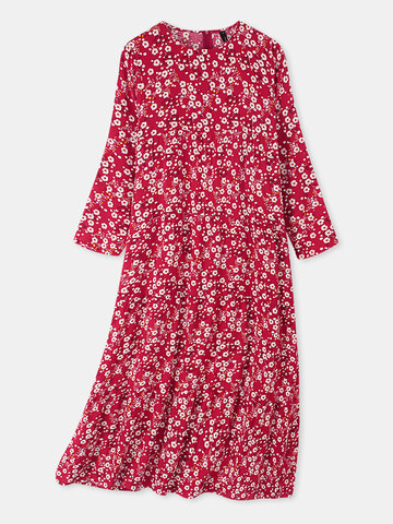 Vintage-Blumendruck Kleid