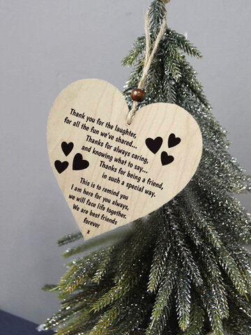 Puce de noël en bois suspendue plaque cadeau arbre pendentif en forme de coeur bouteille de vin décoration pour étiquettes à la maison