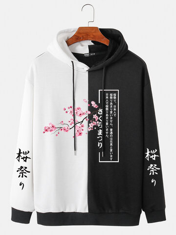 Felpe con cappuccio con stampa giapponese Cherry Blossoms