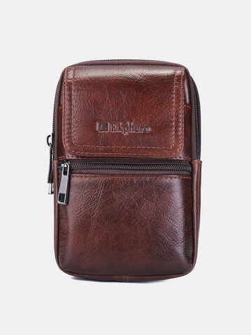 Ekphero Cowhide Phone Pocket Waist Bag Belt Crossbody Bags