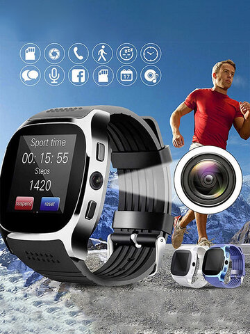 3 Colors IPS Silicone Wristband Men's Sports Bluetooth Smart Watch