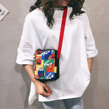 

New Sesame Street Canvas Bags Ins Super Shoulder Bag Japanese Student Messenger Bag