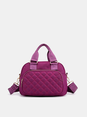 Women Nylon Multi-pocket Crossbody Bag Solid Leisure Handbag