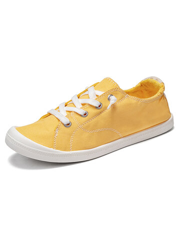 Canvas Flat Court Sneakers