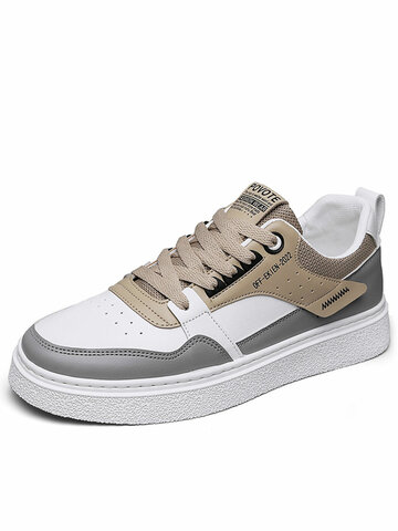 Men Microfiber Leather Casual Skate Shoes