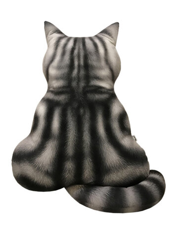 Almohada de felpa trasera impresa en 3D Gato