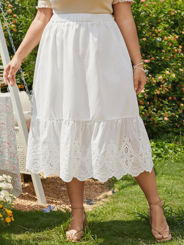 Простая юбка в стиле пэчворк с эластичной резинкой на талии