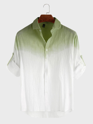 Cotton Gradient Printing Shirt