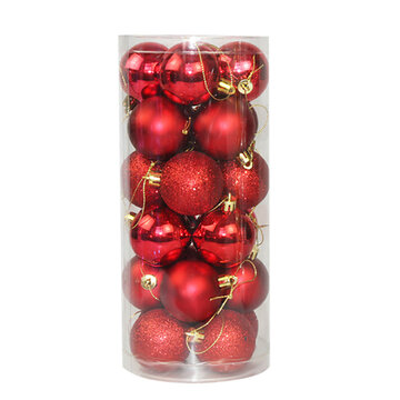 24pcs Glitter Christmas Ball Tree Hanging Ornamet décoratif