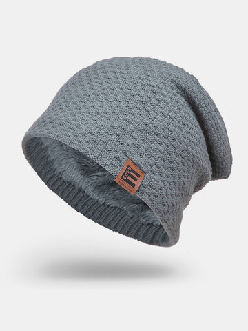 Men Wool Plus Thick Winter Keep Warm Windproof Knitted Hat