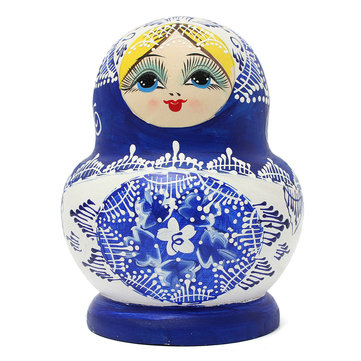 

1 Set 10Pcs Russian Dolls Wooden Hand Painted Babushka Matryoshka Present