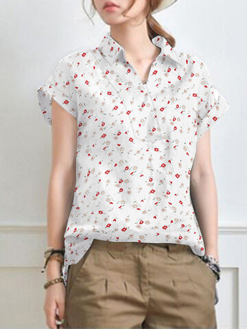 Blusa de manga curta com estampa floral