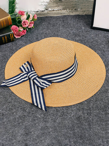 Women's Straw Outdoor Travel Seaside Bucket Hat