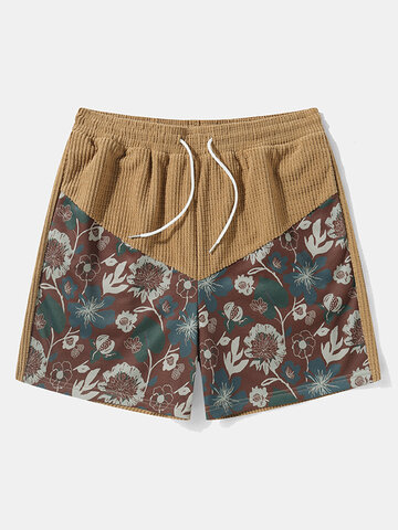 Patchwork-Shorts mit Blumendruck