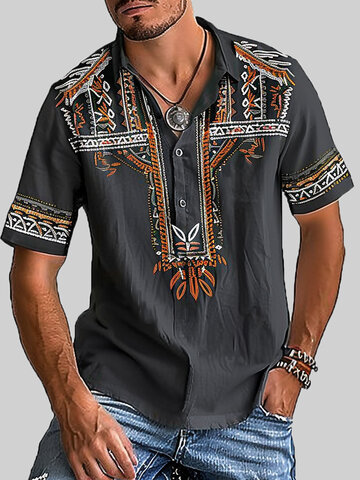 Chemises de golf patchwork à motifs ethniques