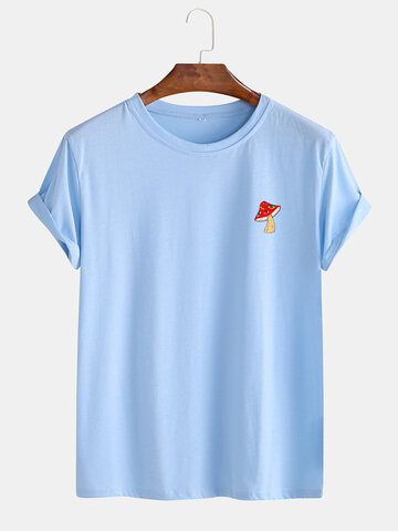 Plain Mushroom Pattern Print T-Shirt