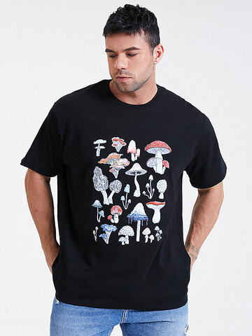 Plus Size Mushroom Print T-Shirt