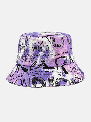 Unisex Tie-dye Letter Painted Bucket Hat