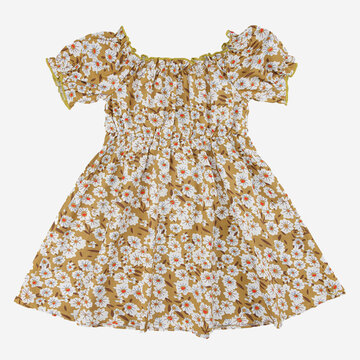 Girl's Floral Print Ruffle Dress For 1-5Y