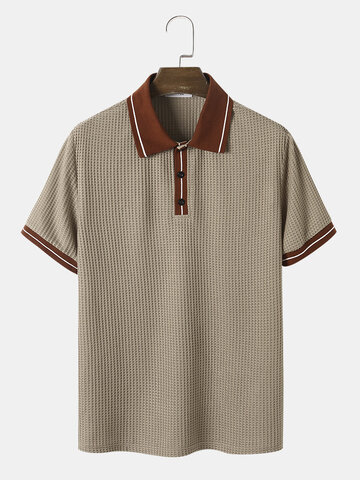 Contrast Trims Knit Golf Shirts