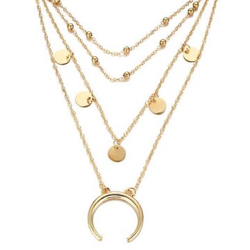 Bohemian Multilayer Moon Necklace