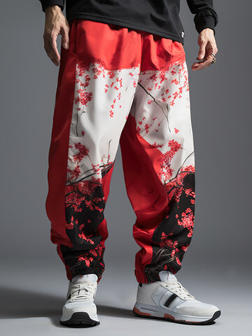 Chinese Floral Print Pants