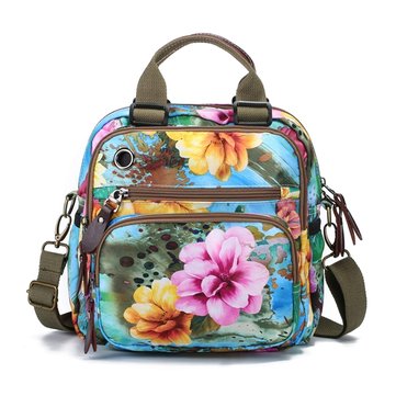 Outdoor Mommy Bag Flower Pattern Shoulder Bag 
