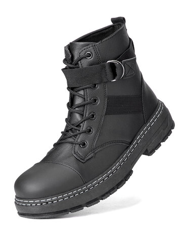 Men PU Leather Non Slip Casual Boots