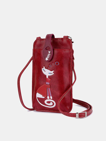 Women Crossbody Bag Cute Cat Pattern Handbag Phone Bag