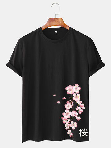 Cherry Print Japanese Style T-Shirt