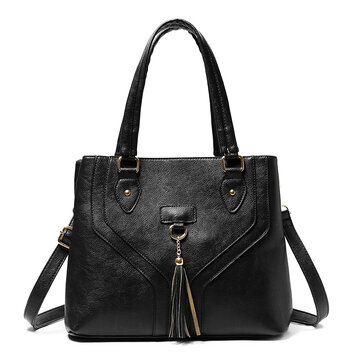 Women PU Leather Tassel Handbag