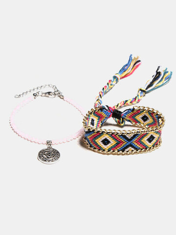 Ethnic Double Layer Anklets