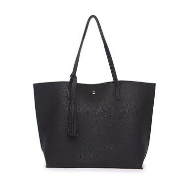 Women PU Leather Tassel Handbag