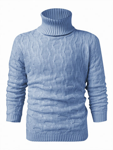 Solid Color Twisted Cable Knit Sweater