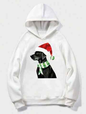 Sweats à capuche graphiques de chien de Noël