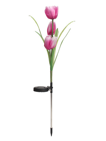 Flor de tulipán de energía solar luz LED