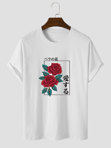 Rose Japanese Graphic T-Shirts
