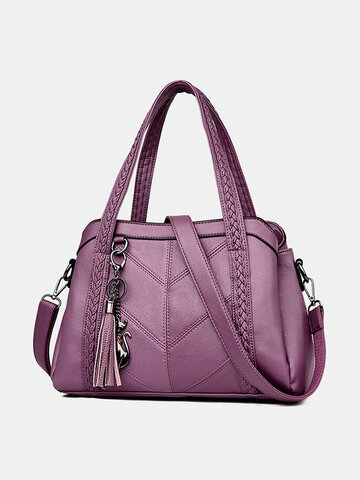 Women Elegant Soft Faux Leather Handbags Shoulder Bags