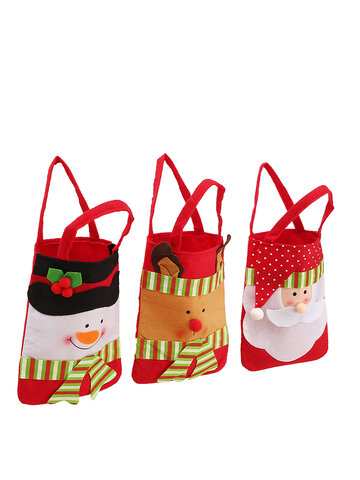 Christmas Stocking Sack Sock Santa Claus Snowman Elk Gift Bag Xmas Party Decor