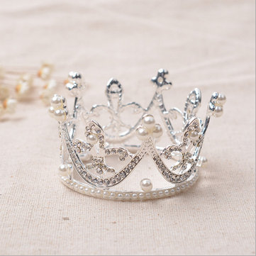 Bride Diamond Pearl Princess Queen Crystal Rhinestone Tiara Wedding Bridal Prom Party Crown