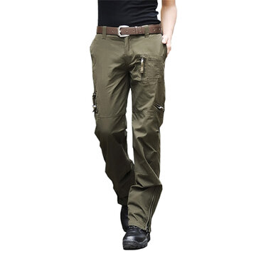 

Mens Outdoor Multi Pockets Casual Pants Military Tactical Trousers Overalls, Black army green camo