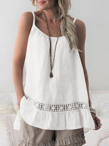 Crochet Lace Hollow Solid Cami