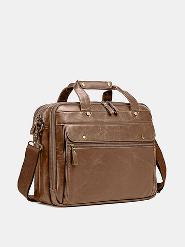 Retro 15.6 Inch Laptop Bag Briefcases Handbag Crossbody Bag
