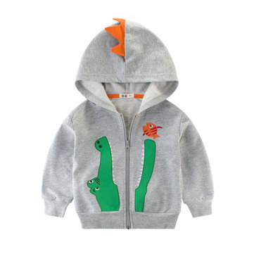 

Boys Dinosaur Hooded Zipper Coat 2-11Y