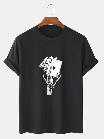 Poker Skeleton Hand Graphics T-Shirts
