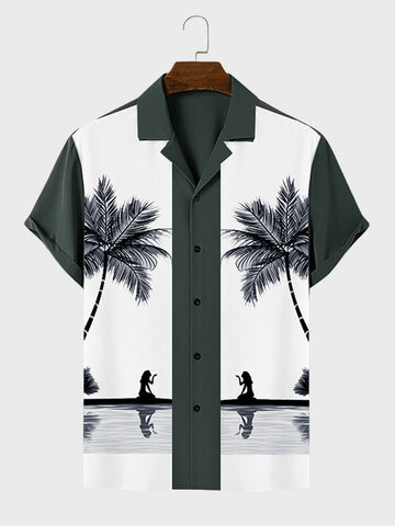 Coconut Tree Figure Print Shirts
