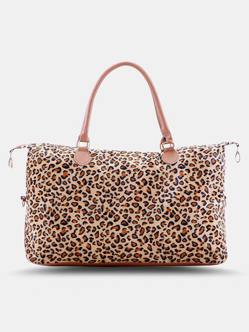 Foldable Large Capacity Leopard Handbag