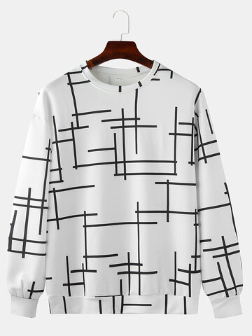 Abstract Geometrical Line Print Sweatshirts
