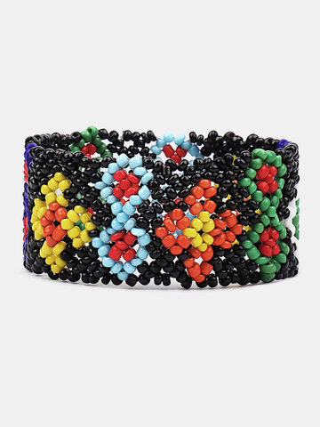 Geometric Floral Hand-woven Bracelet
